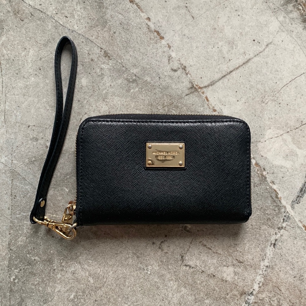 Michael Kors black wristlet/wallet